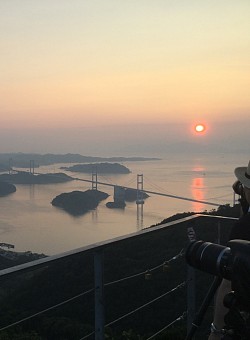 愛媛県今治市　しまなみ海道2 来島海峡の夕陽